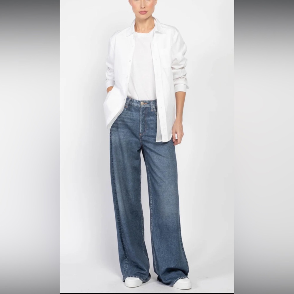 NWT Rag & Bone Miramar Sofie Denim Effect Pants in Kimber, size 28